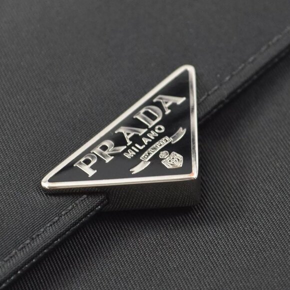 Prada Black Nylon Trifold Wallet Small Good - Picture 4 of 7